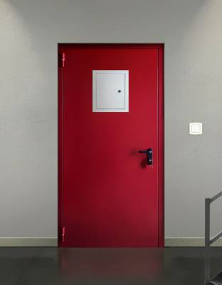 Красная огнестойкая дверь Красная огнестойкая дверь