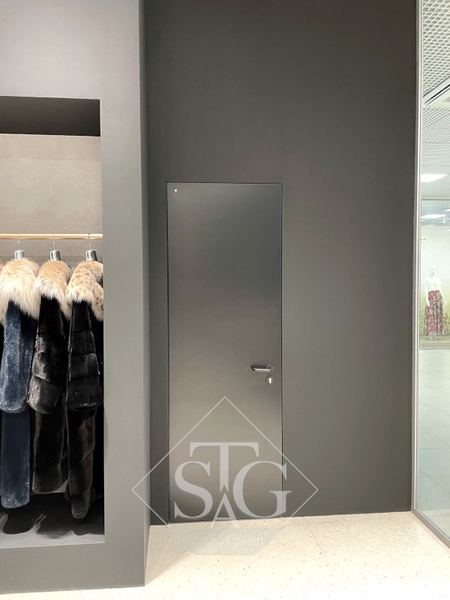 Внешняя сторона Однопольная глухая противопожарная дверь EI 60 (со скрытыми петлями) (35)