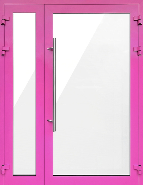 Внешняя сторона Полуторная алюминиевая противопожарная дверь EIWS 60 (10)