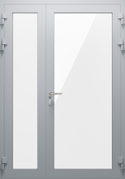 Внешняя сторона Полуторная алюминиевая противопожарная дверь EIW 60 (03)