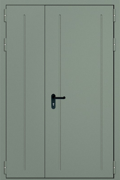 Внешняя сторона Полуторная глухая противопожарная дверь ei90 с выдавленным рисунком (06)